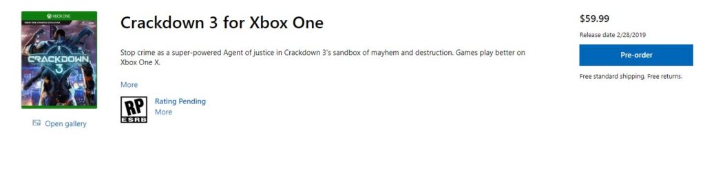 Crackdown 3 data de lançamento xbox live